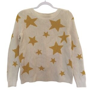 Marled Reunited Clothing Star Sweater M Whimsigoth Celestial Gold Cream Knit